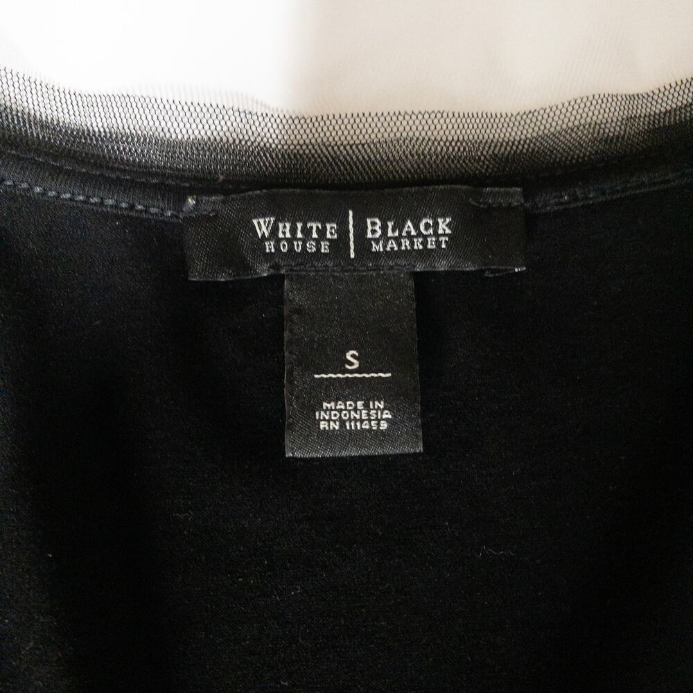 WHBM Black Silver Sequin Tank Women Party Top Stretch Scoop Neck - Picture 10 of 12